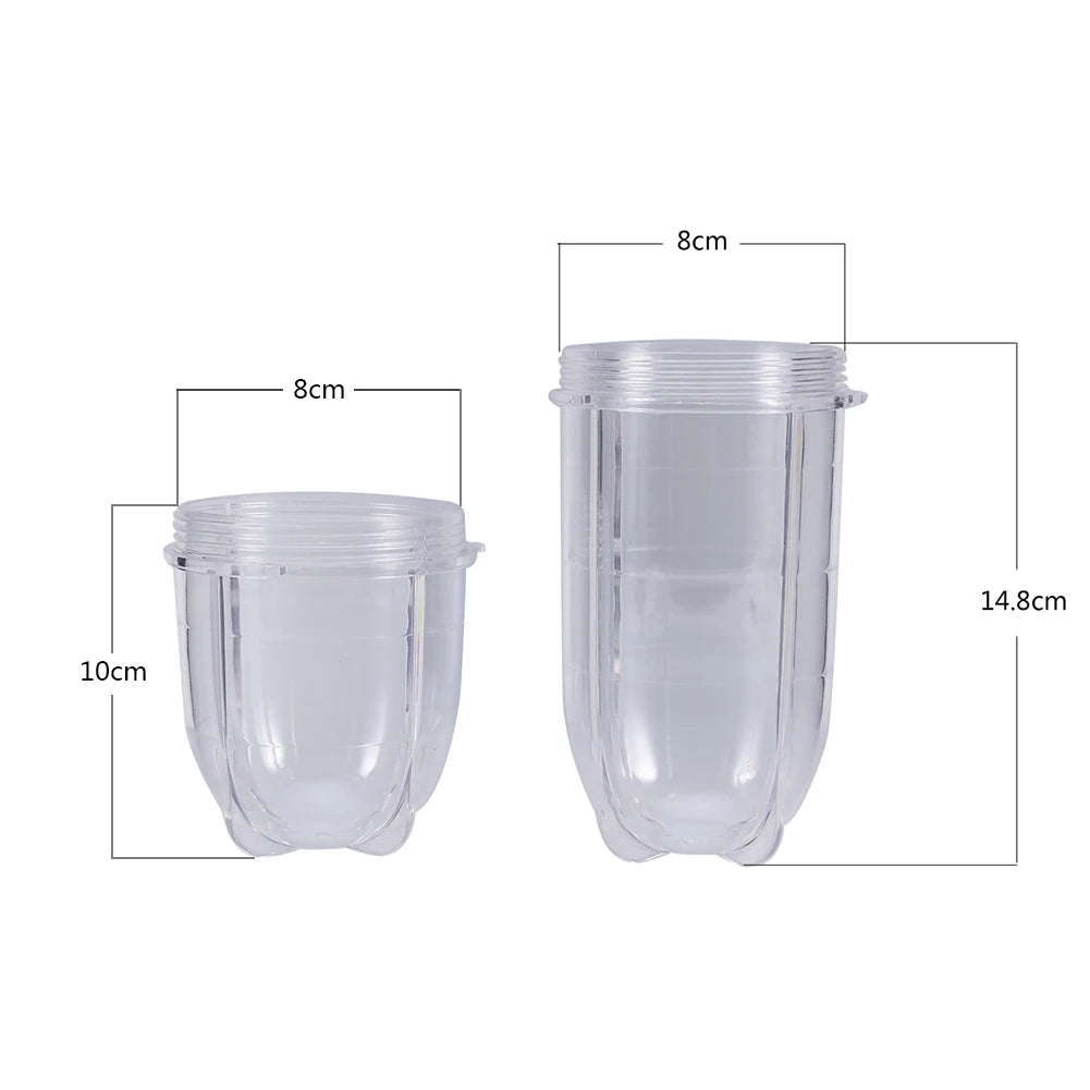 Plastic Transparent Blender Juicer Replacement Cup Tall or Short Mug Mixing Cup Replacement Parts for Kitchen Blender Qme