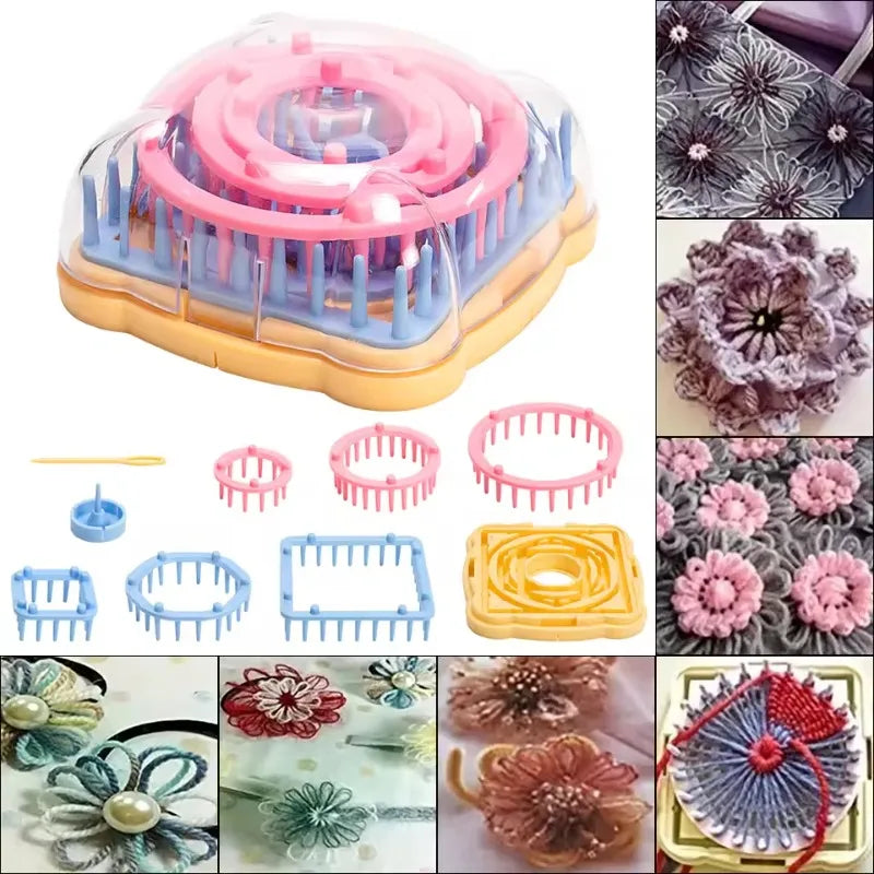 DIY Flower Loom Knitting Plastic Weaving Tool Making Handmade Flowers Qme