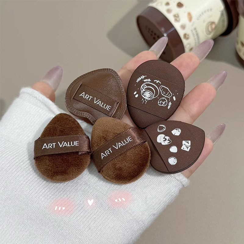 ART VALUE Mini Coffee Design For Powder Puff Cup Blush Highlighter Concealer Makeup Powder Puff Cute Thumb Powder Puff Tools Qme