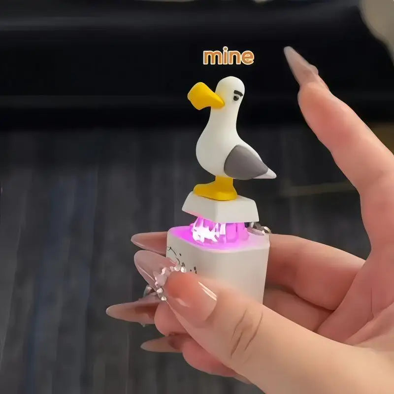 Seagull Mine Clicker Keychain Button LED Sound Durable Fidget Toy Qme