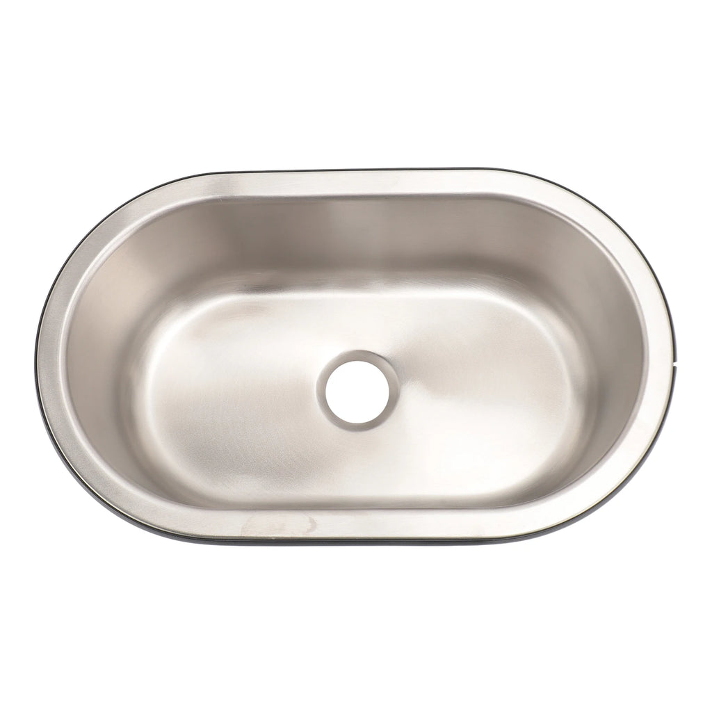 304 Stainless Steel Bar Sink Oval Shaped Washbasin Sink with 40mm Drain Hole for Boat Caravan RV Camper 13.6×8×5.2in Qme