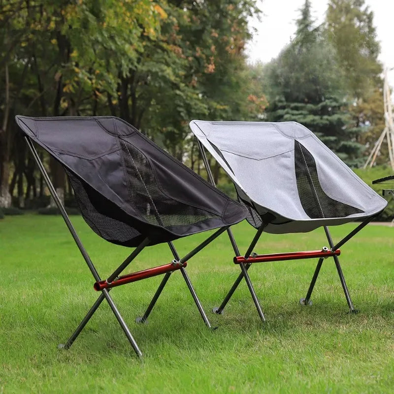 Portable Aluminum Alloy Moon Chair Outdoor Dining Camping Leisure Qme