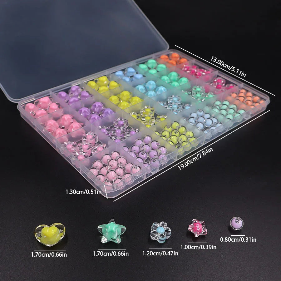 177Pcs Acrylic Star Beads Kit Macaron Colors Heart Shape Hair Beads Assorted Beads for Bracelets DIY Jewelry Making Hair Braids Qme