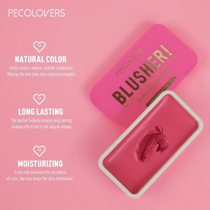 PECOLOVERS Waterproof Blush Cream Long-lasting Pigmentation All Skin Qme