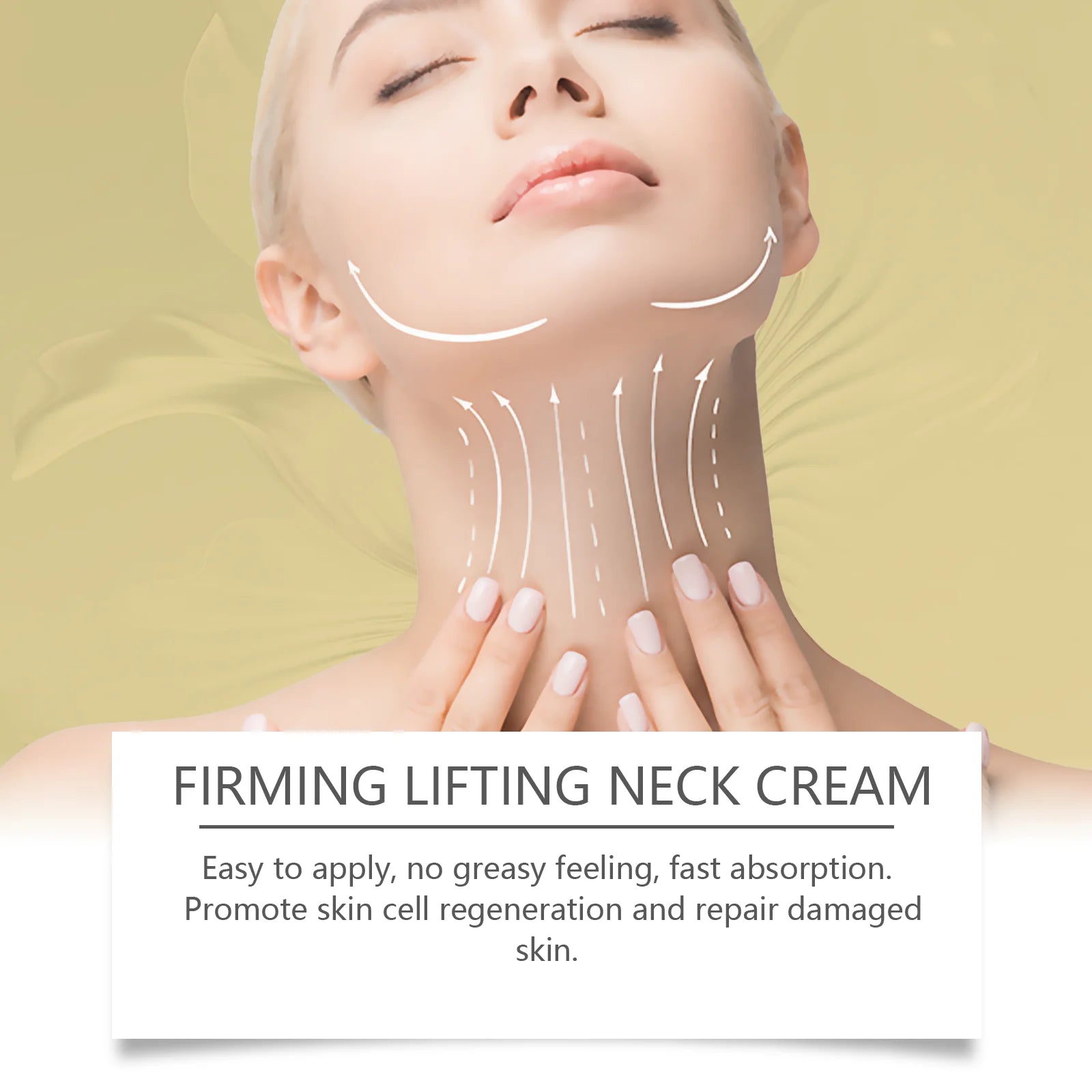 AH-8 Neck Firming Roller Cream Moisturizing Lifting Brighten Skin Fades Fine Lines Reduce Double Chin Massage Firm Neck Cream Qme