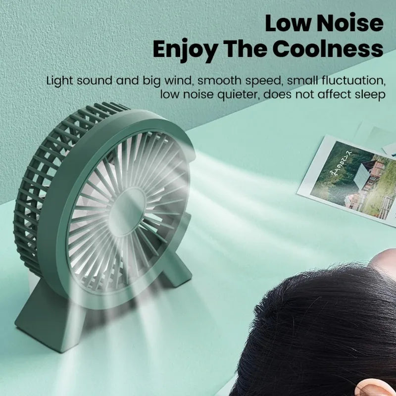 Mini USB Charging Fan Small Fan on The Desk Energy-saving Silent Desktop Personal Fan Portable Fan Household Qme