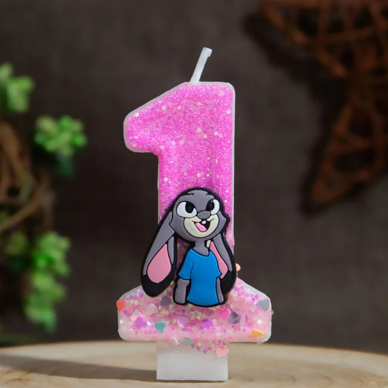 Judy Rabbit Birthday Candles Number 0-9 Cake Holiday Mood Lighting Qme