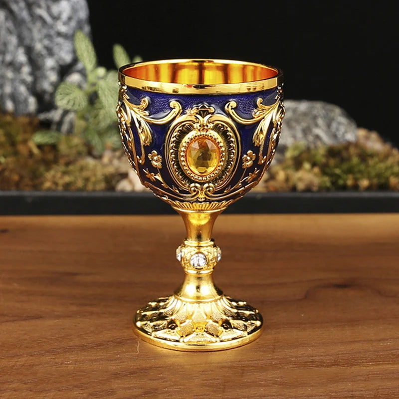 1pc Timeless Embossed Metal Chalice Goblet Vintage Wine Champagne Liqueur Cup Perfect For Bars Restaurants Home Decor Qme A3