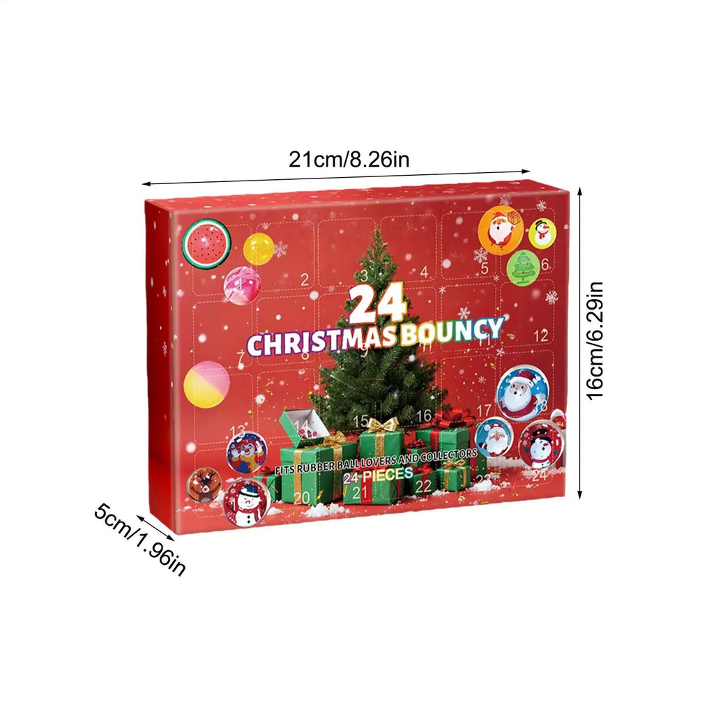 Christmas Bouncy Balls Advent 2025 24 Days Ball Toys Interactive Qme