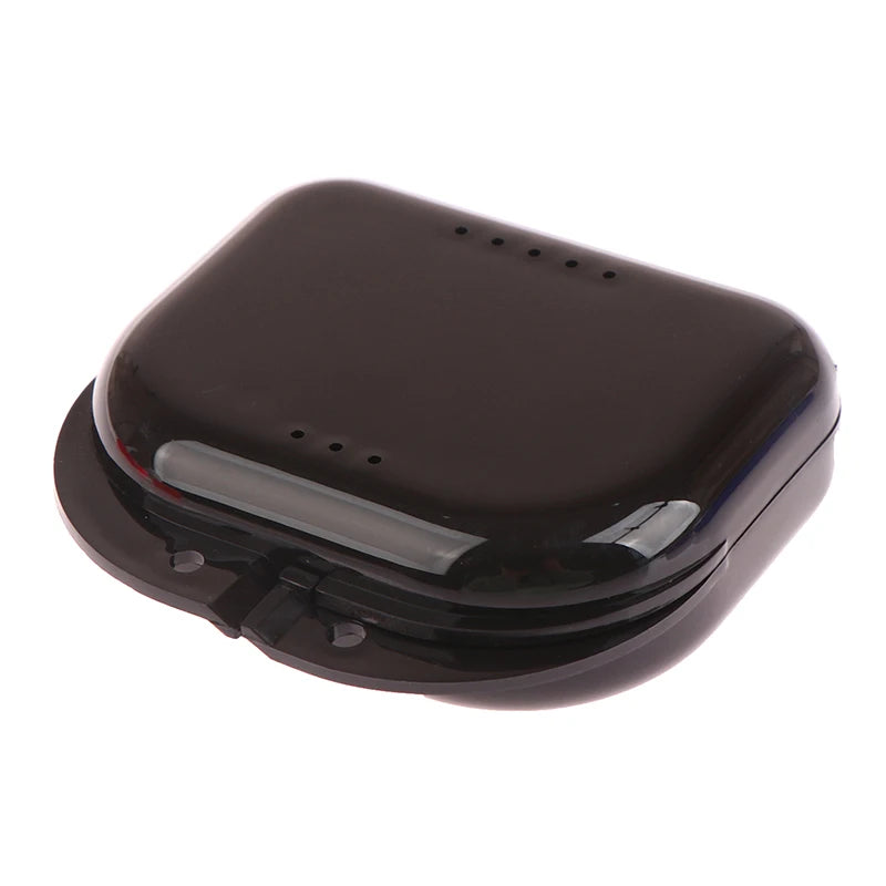 Denture Storage Box Dental Retainer Orthodontic Mouth Guard Container Qme Black