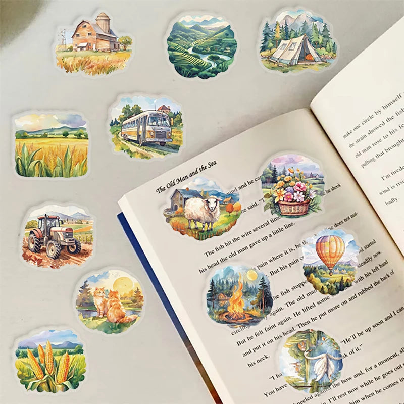 Rural Scenery Sticker Decoration Scrapbooking PET Aesthetic Korean Qme Default Title