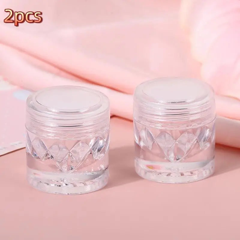 2 Empty Sifter Jars Mesh Loose Powder Container Clear Cap Diy Qme 2PCS