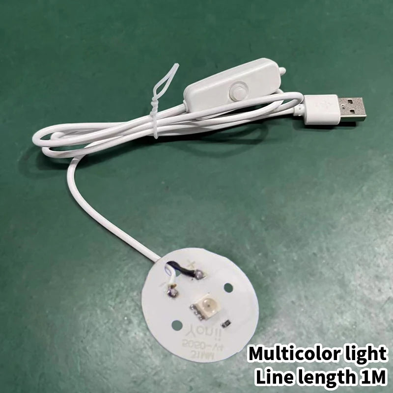 Rechargeable Wooden LED Light Base Rotating Display Stand Art Lamp Qme Multicolor light 1M