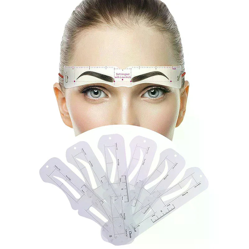 6 Fixable Eyebrow Stencil Grooming Shaper Template Reusable Stickers Qme