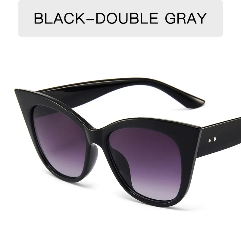 Cat Eye Fashion Sunglasses Woman Vintage Luxury Brand Designer Black Glasses Sun Glasses for Female UV400 Eyewear Shades Qme LH