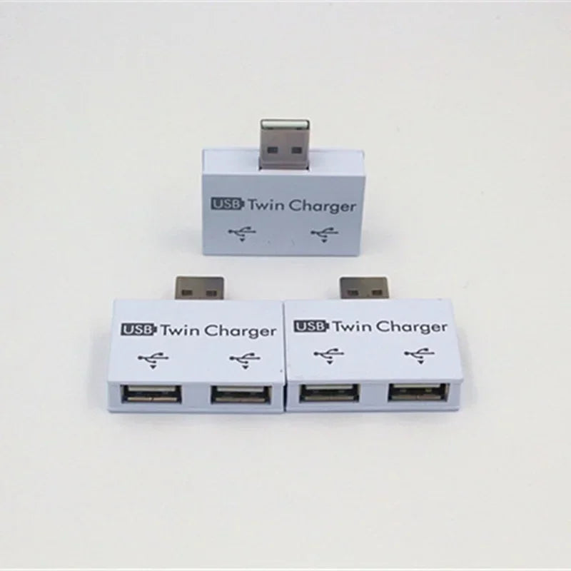Portable Mini Computer, U Disk Mouse, Mobile Phone High Speed USB2.0 and 3.0 Male Ports USB Hub Charger Distributor Qme White