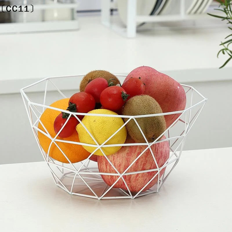 Iron Fruit Basket Simple Basin Multi-size Snack Bread Vegetable Qme