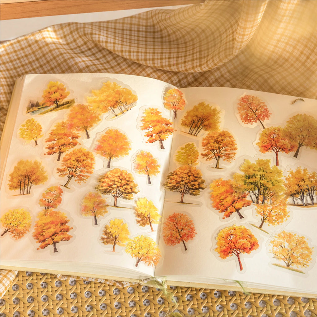 40pcs/pack PET Forest scenery Stickers Aesthetics Stationery DIY Scrapbooking Materials Collage Junk Journal Decor Stickers Qme