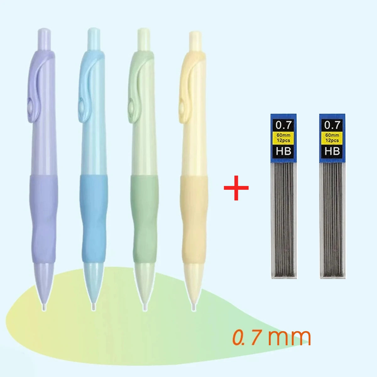 Mechanical Pencil Set 0.5/0.7mm HB Black Lead Refill Cute Art Drawing Painting Automatic Pencil Office School Supplies Qme 0.7mm