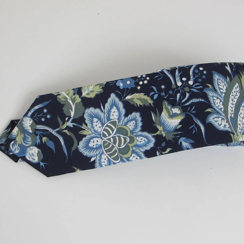 Floral Elegant Tie Men Women 100 Cotton Beautiful Flower Paisley Qme rt-10