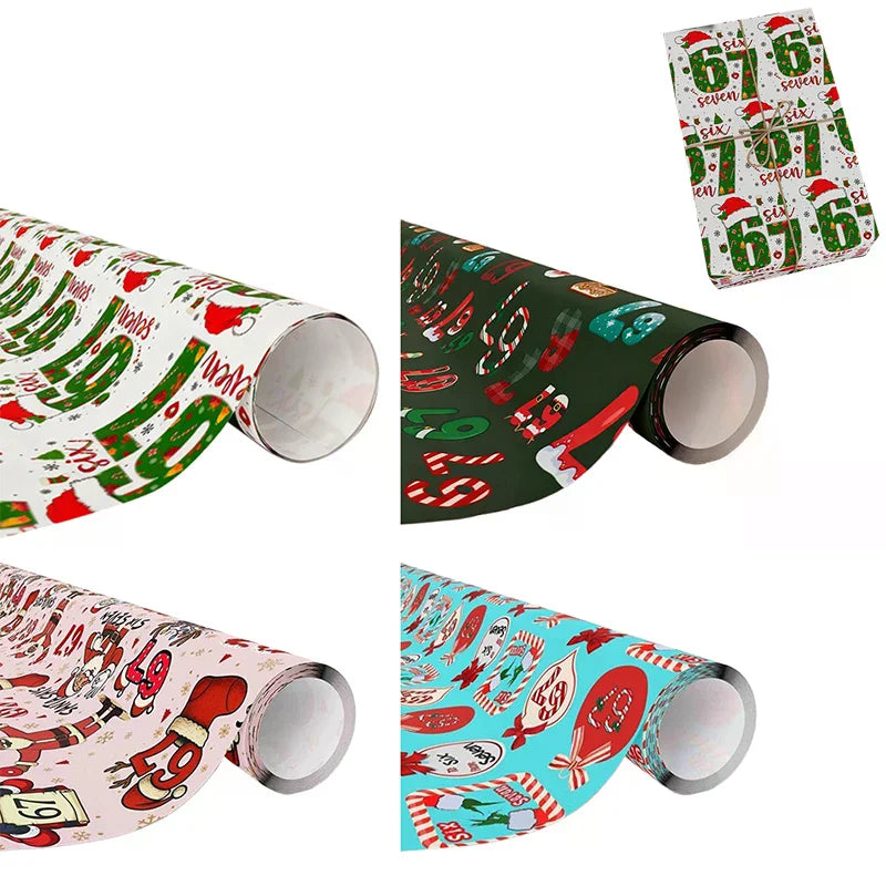 67 Christmas Wrapping Paper, 6 7 Wrapping Paper, 67 Funny Christmas Gift Wrap For Kids, Santa 67 Qme