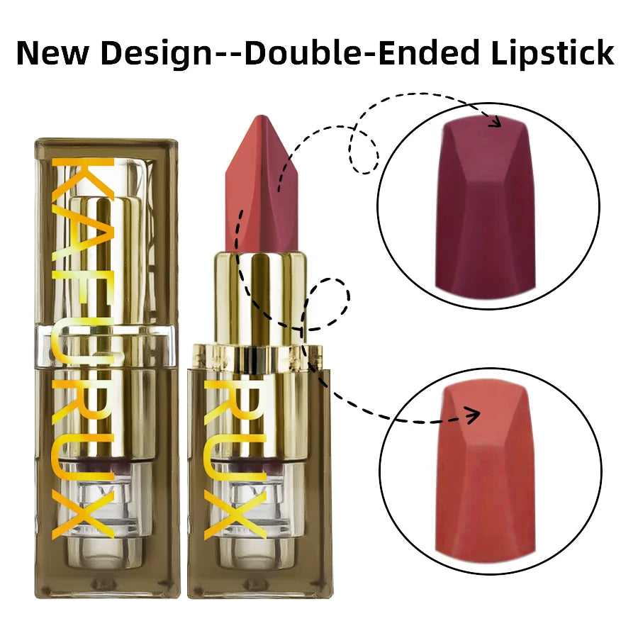 6 Glitter Two-tone Lipstick Purple Black Matte Lipsticks Cosmetics Qme