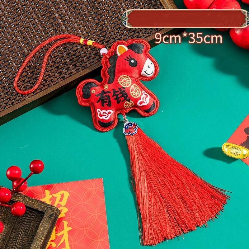 Lucky Fragrant Bag Tassels Horse Incense Car Hanging Chinese Zodiac Qme A7