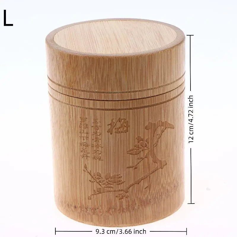 Nut Box Organizer Kitchen Storage Jars Accessories Carved Bamboo Tea Qme L