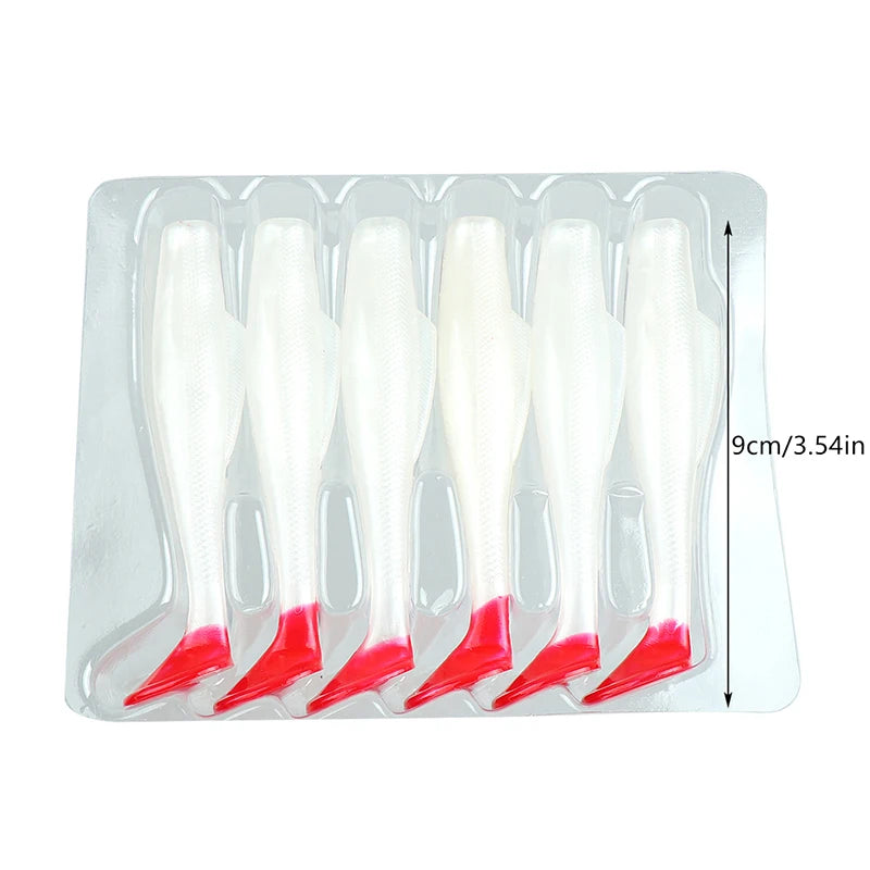 Lot Soft Swimbait Floating T-tail Fishing Lure TPR Paddle Tail Qme