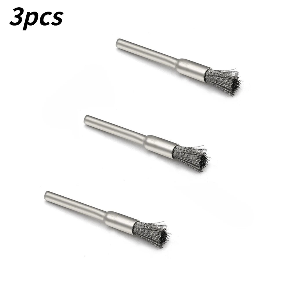 Mini Steel Wire Polishing Wheel 3/5Pcs Drill Rotary Cleaning Disc Metal Rust Remover Accessory For Household DIY Derusting Work Qme Type C - Pen 3pcs