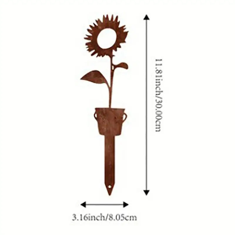 1 Patina Finish Outdoor Decor Rustic Metal Garden Stake Butterfly Qme B