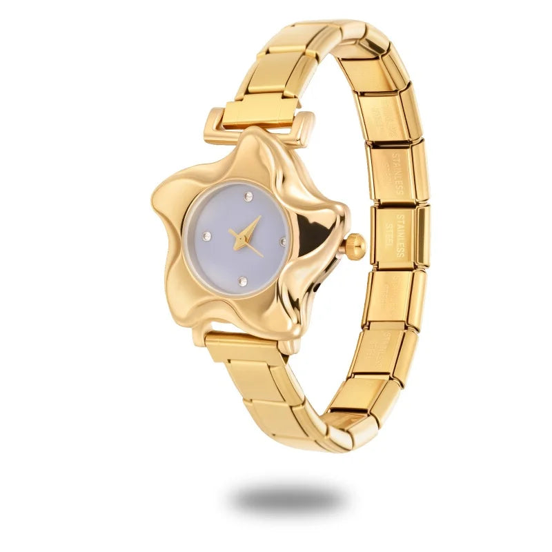 Fashion Stainless Steel Ocean Series Seashell Starfish Watch Bracelet