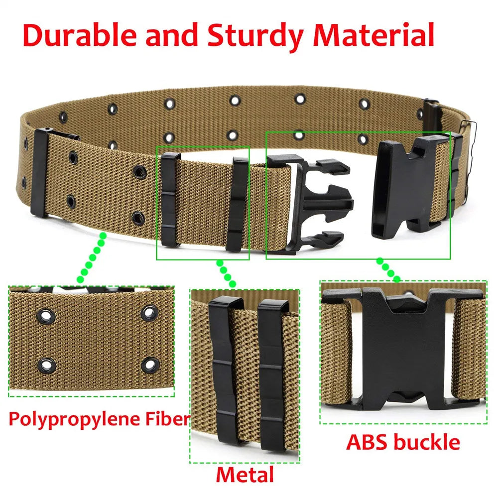 Wide Army Belt Tactical Military Nylon Waist Belts Quick Release Hunting Training Strong Metal BuckleOutdoor Sports Waistband Qme