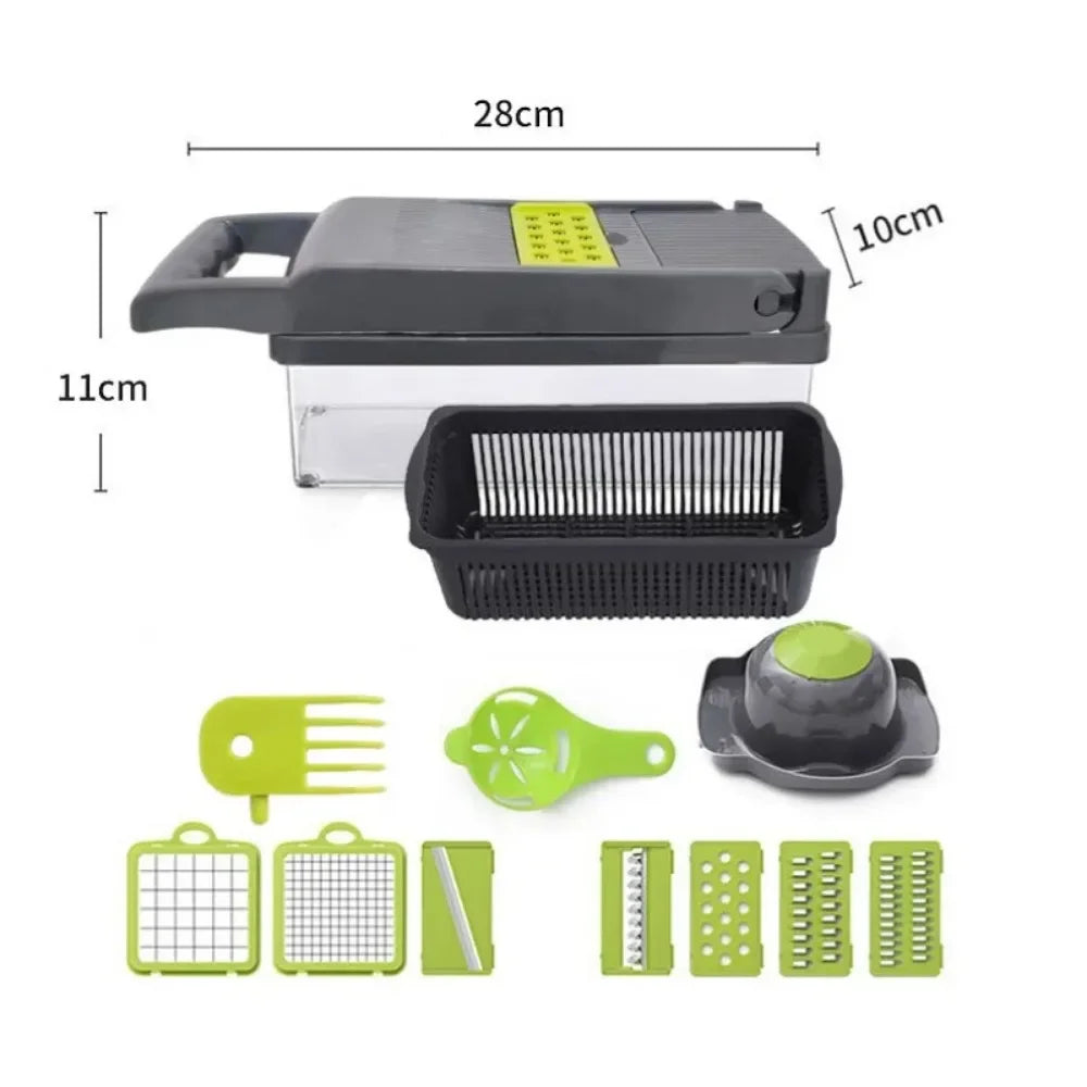 Multifunctional Vegetable Chopper Handle Food Grate Slicer Dicer Cut Qme