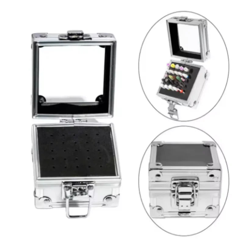 25/40/50 Holes Nail Drill Bits Stand Holder Case Empty Storage Box Milling Cutter Display Container Accessories Acrylic Cover Qme