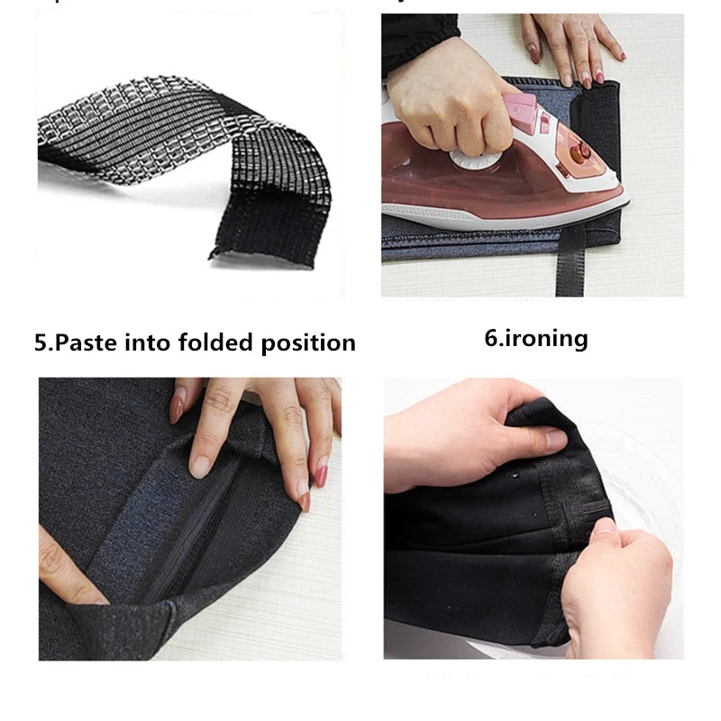 2M-5M Self-Adhesive Pants Paste Iron on Pants Edge Shorten Self-Adhesive Pants Mouth Repair Paste Hem Tape for Jeans Trousers Qme