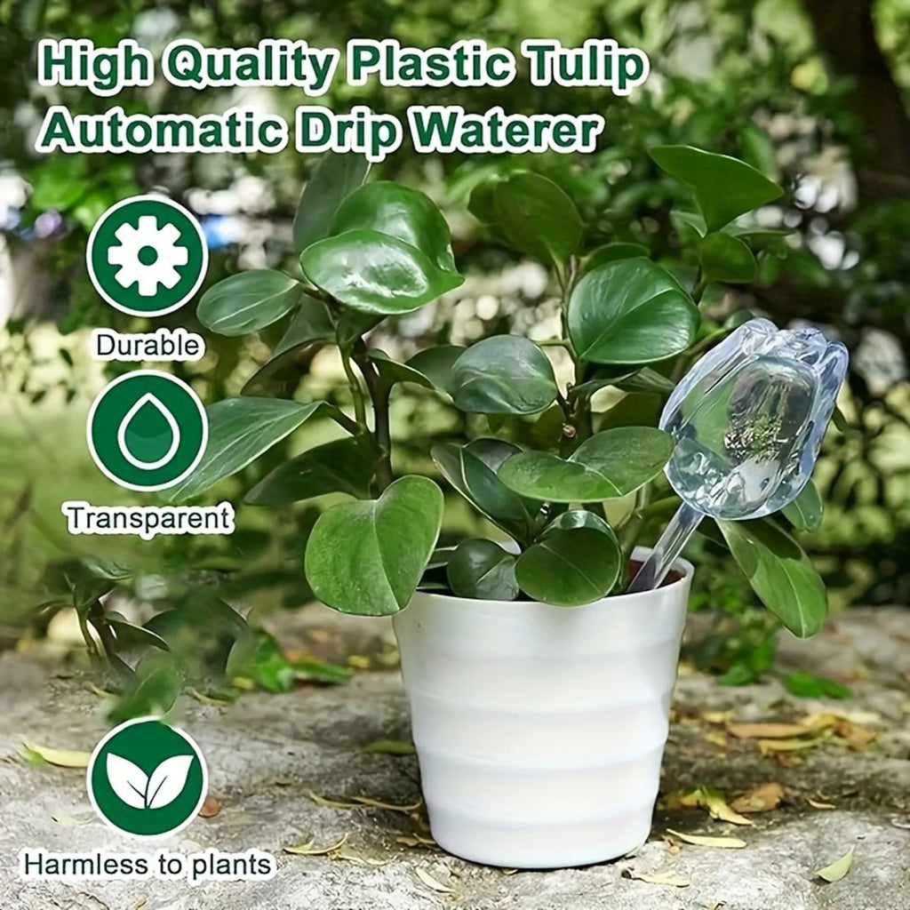 4 Pack Tulip Shaped Automatic Watering System Effortless Care For Potted Plants Indoor Outdoor Shaped Bulbs Qme