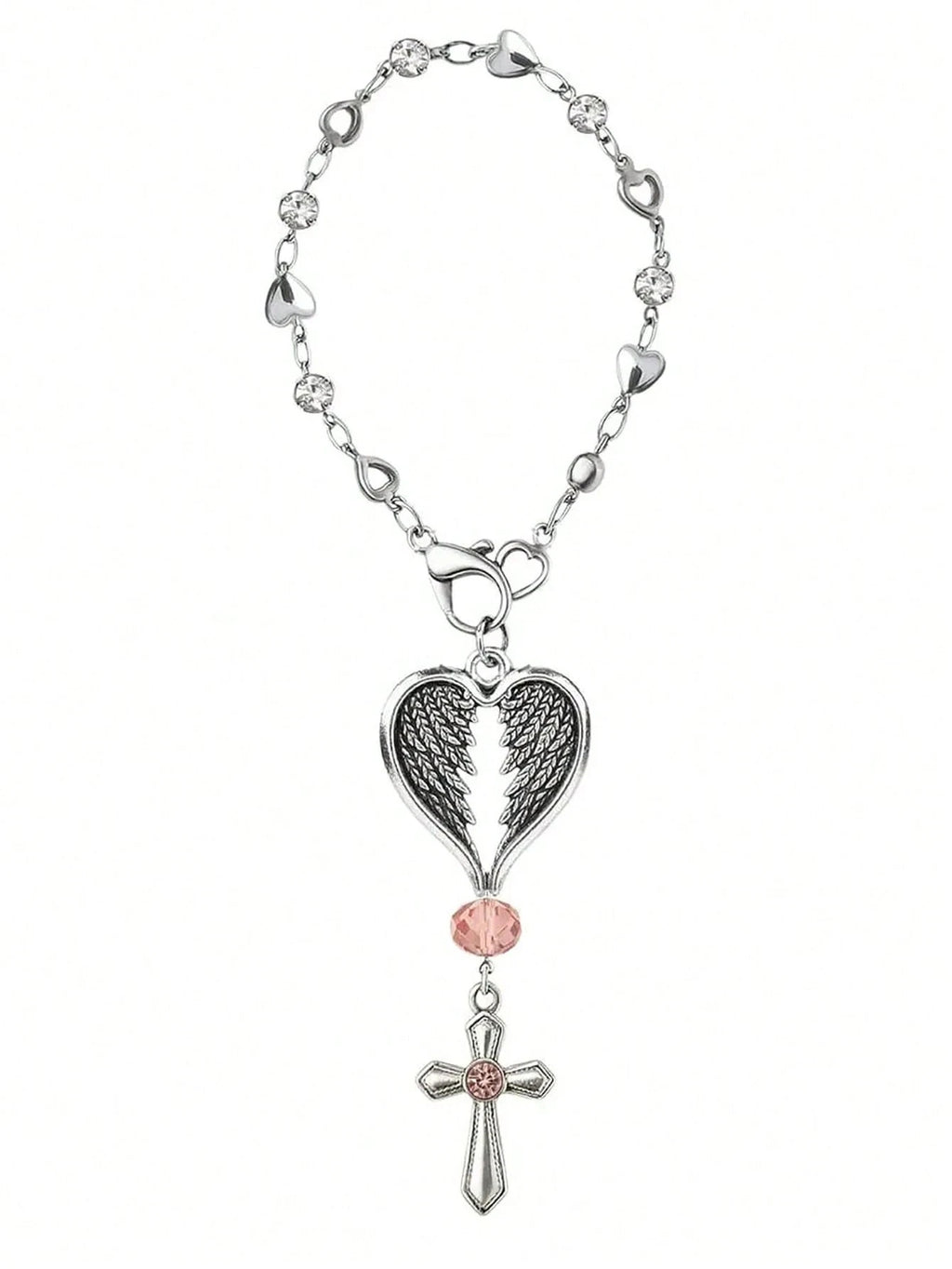 Heart Shaped Cross Steering Wheel Pendant Car Accessories Elegant Qme