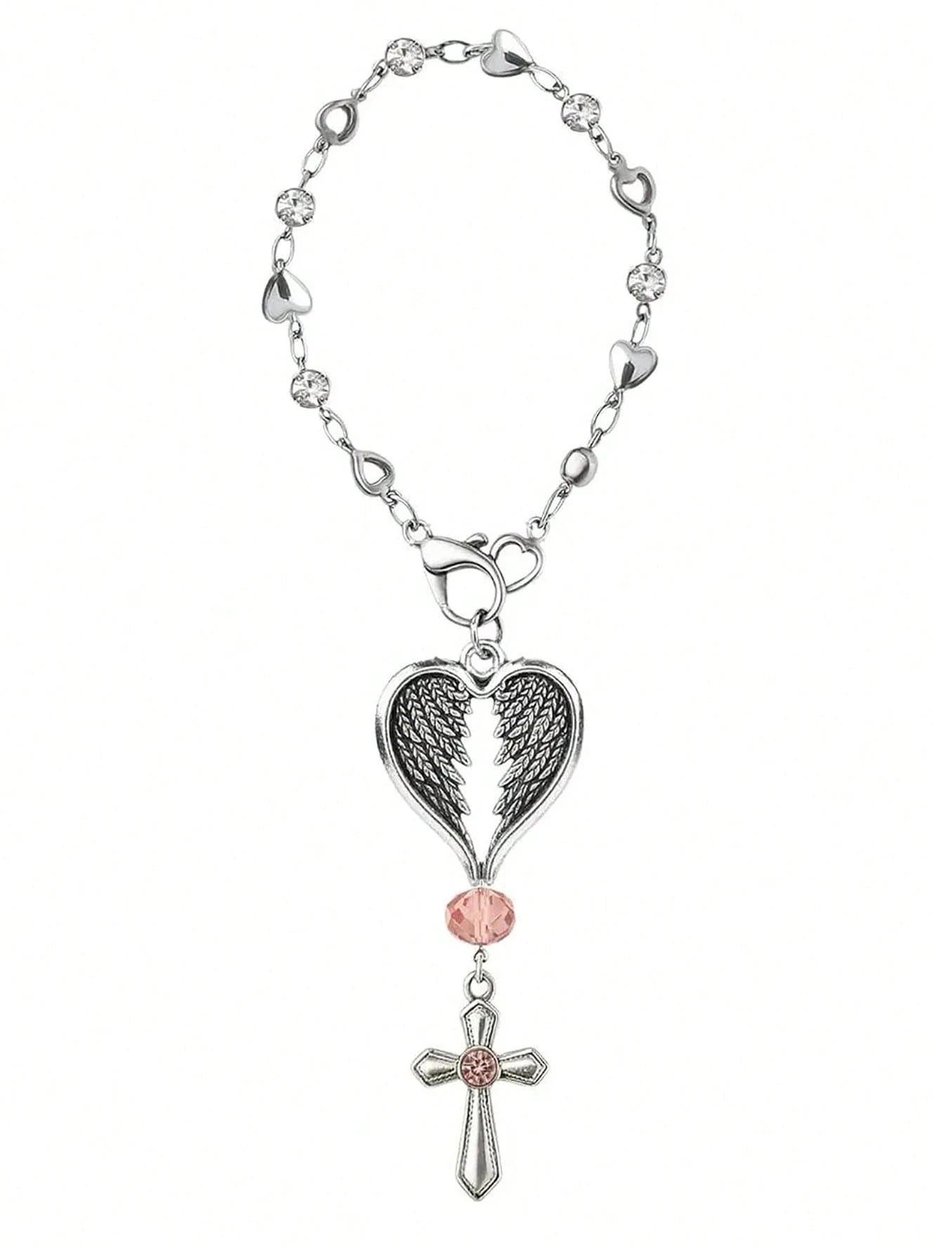Heart Shaped Cross Steering Wheel Pendant Car Accessories Elegant Qme