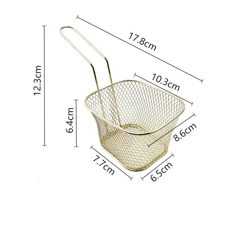 Fries Basket Portable Stainless Steel Chips Mini Frying Strainer Qme S1