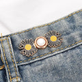 Reusable Metal Flower Buttons Pearl Snap Fastener Pants Pin Retractable Sewing-on Buckles for Jeans Fit Reduce Waist Accessories Qme A1 5PCS
