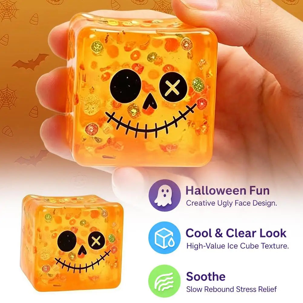 Halloween Ice Cube Squishy Toy Slow Rising Maltose Sensory Fidget Qme