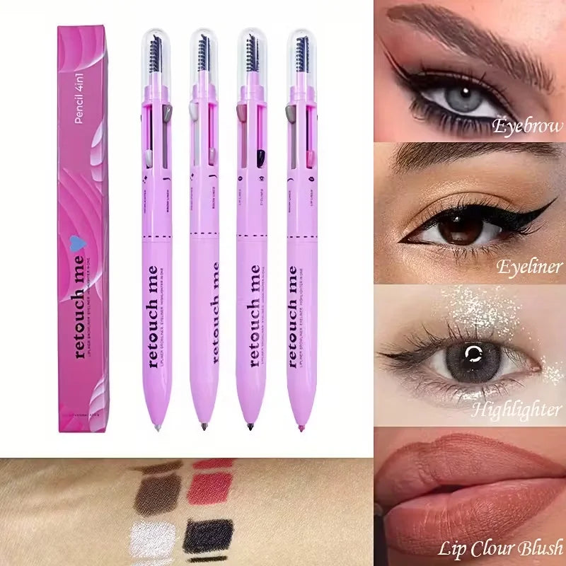4-in-1 Multifunctional Makeup Pen Lip Liner Eyeliner Highlighter Qme