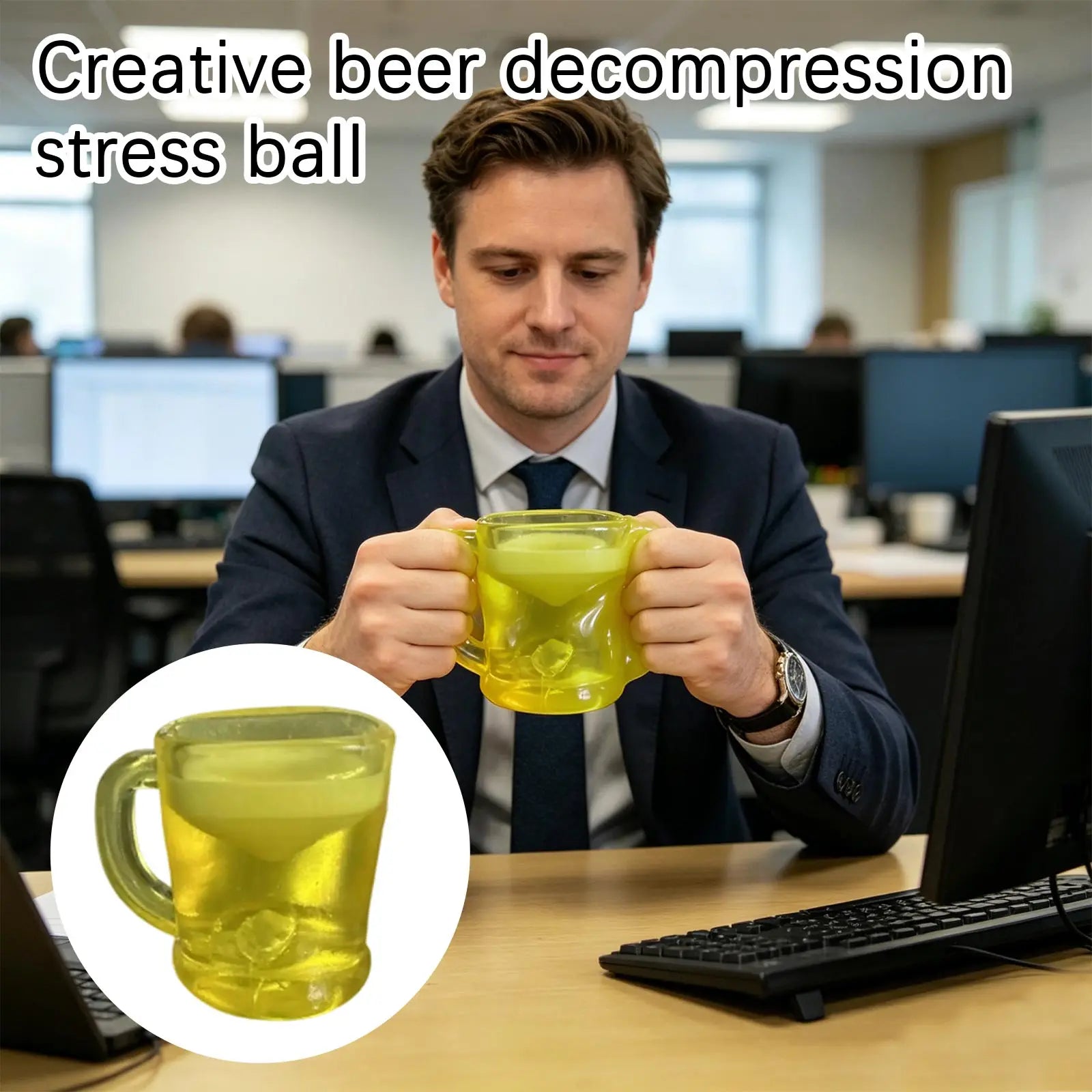 Novelty Beer Shaped Slow Rising toys Relieve Stress Fidget Toy for Working and Studying Holiday Party Decoration Fun Gift Qme