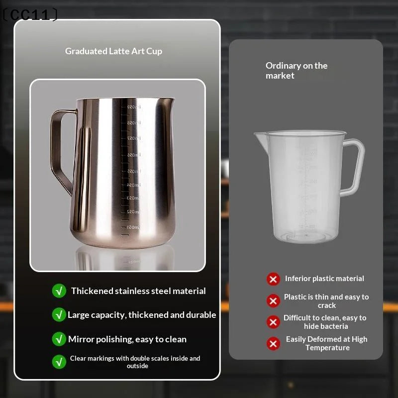 500 700 Stainless Steel Measuring Cup Graduations Large Mouth Coffee Qme