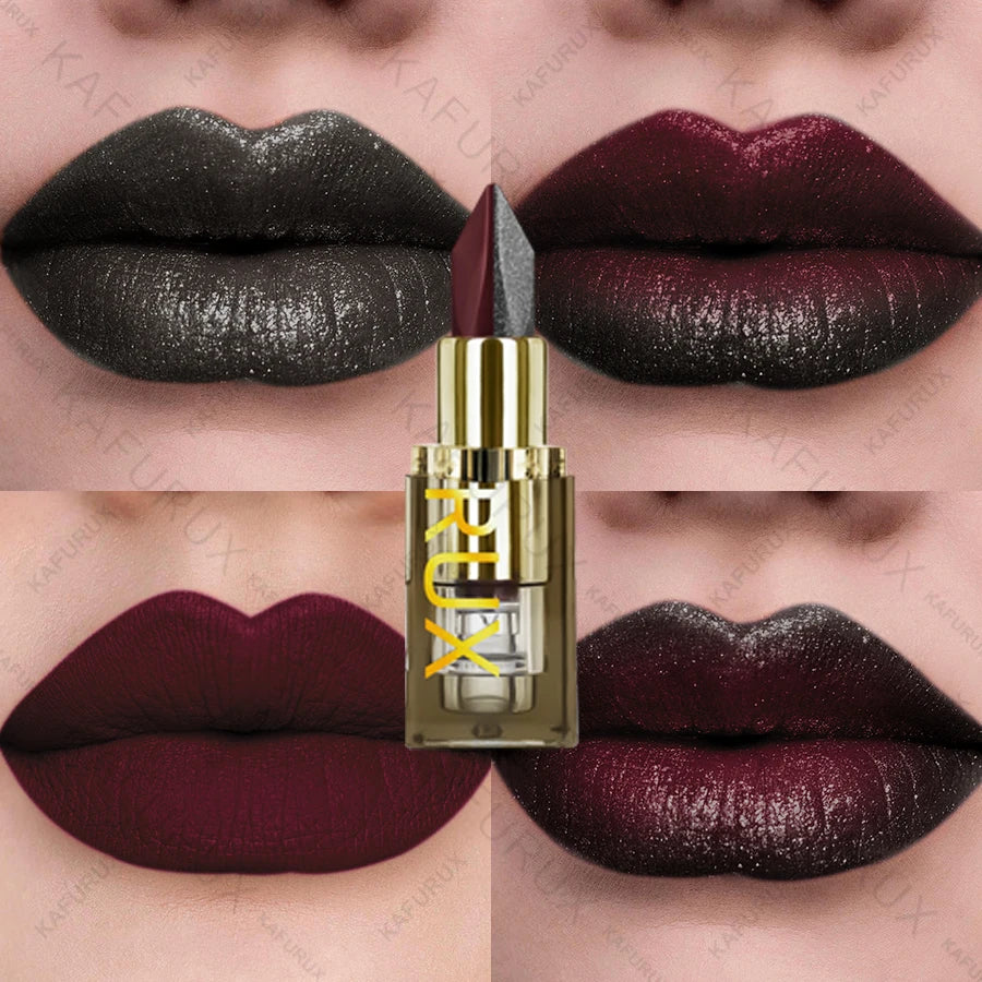 11 Two-tone Lipstick Purple Black Glitter Matte Lipsticks Makeup Easy Qme 109