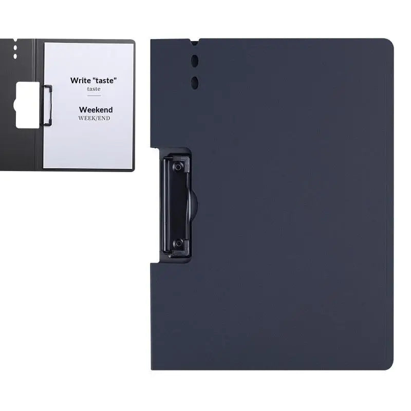A4 File Folder Cover Document Organizer Clipboard Business School Qme Black