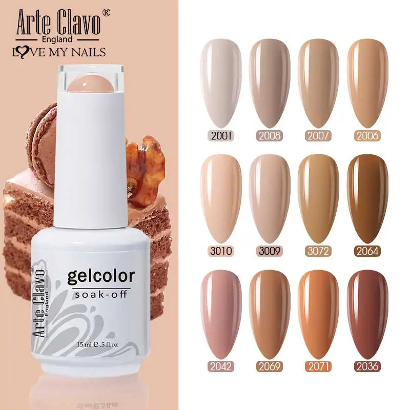 Arte Clavo15ml Gel Nail Polish Art 65 Colors Colorful Soak Off UV Qme