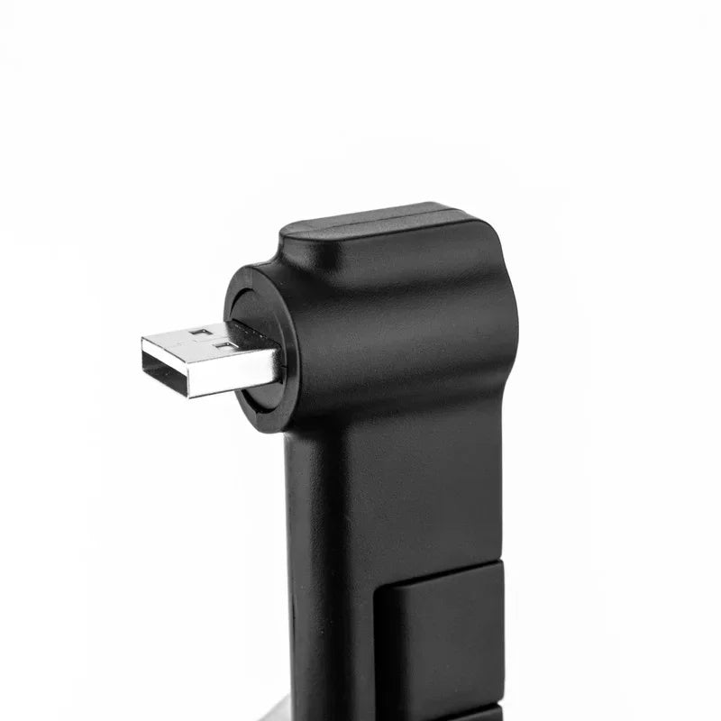 Pipe USB Rotatable 4-port 2.0hub Computer Trailing Quarter Splitter USB2.0 Hub Expander Black 480 Qme