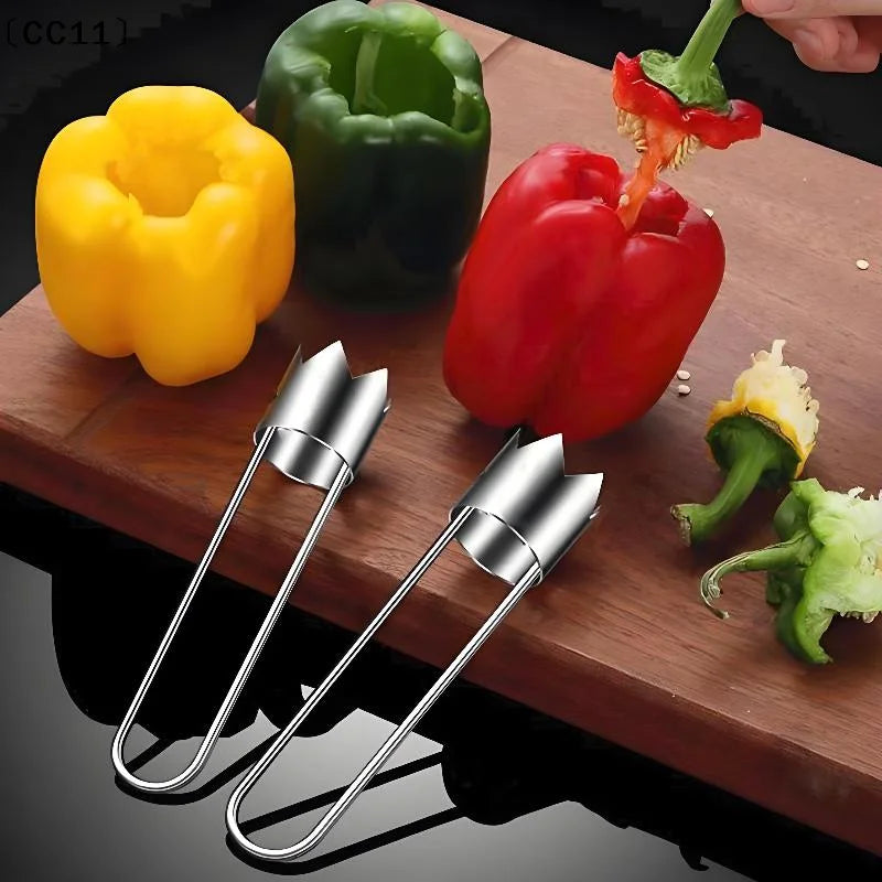 Stainless Steel Corer Tool Fruits Veggies Like Apples Peppers Qme